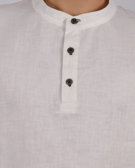 Leinen Poloshirt Neyara - blaue Akzente