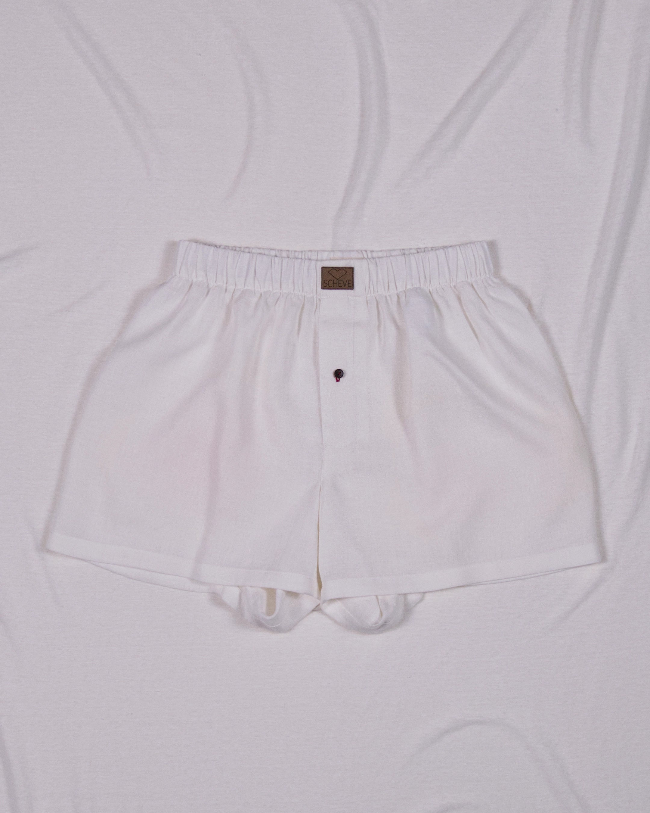 Weiße Herren Boxershorts aus nachhaltigem Leinen, locker geschnitten, Produktansicht