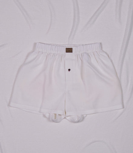 Weiße Herren Boxershorts aus nachhaltigem Leinen, locker geschnitten, Produktansicht